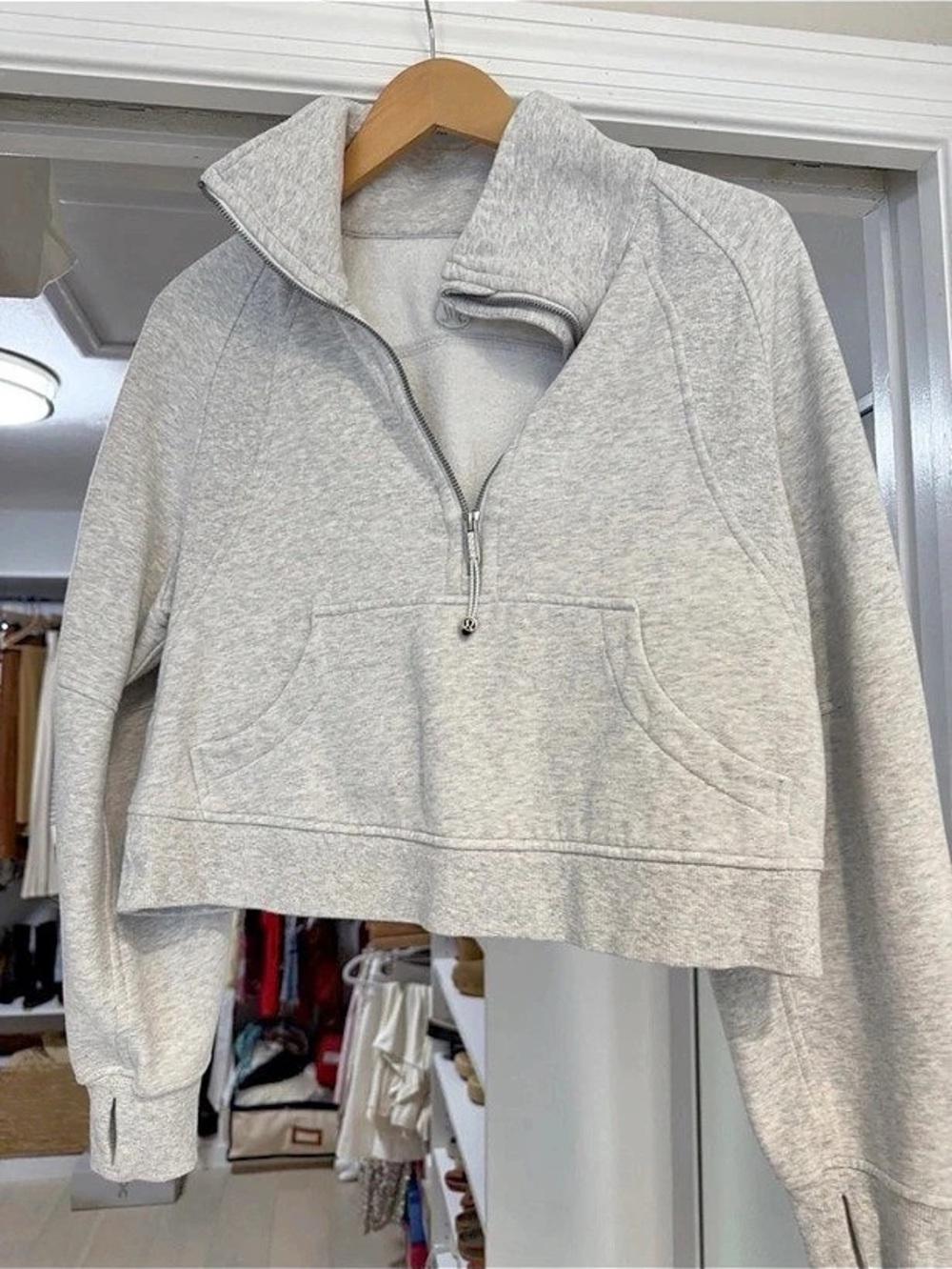 lululemon Scuba Oversized Funnel-Neck Half Zip Gray Hoodie